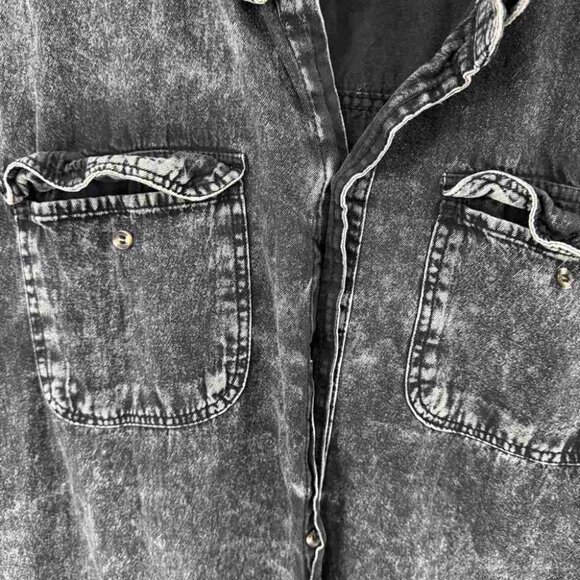 Biker Clothing Company Black Acid Wash Sleeveless Shirt - Picture 3 of 6